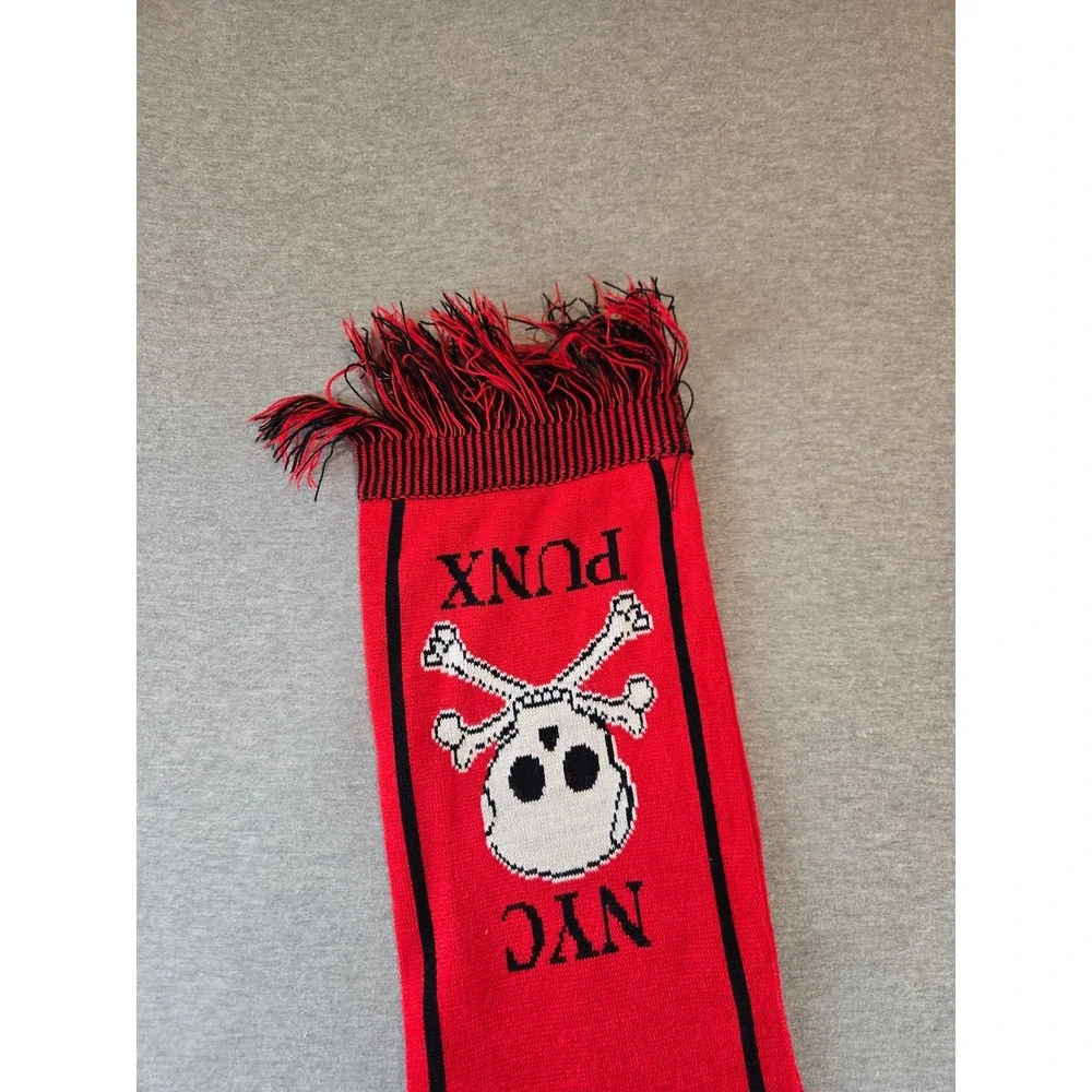 The Casualties Scarf Red Army NYC Punx Unisex OS Red Skull Punk‎ Rock Band Knit